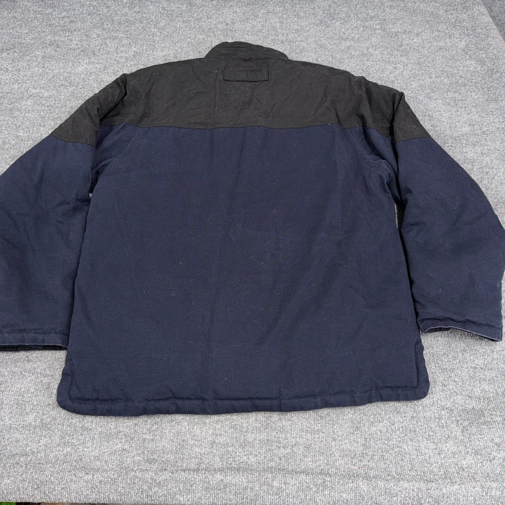 Duluth Trading Co Jacket Mens XLT Navy Goose Down Nylon Canvas Puffer Full Zip - Picture 7 of 8